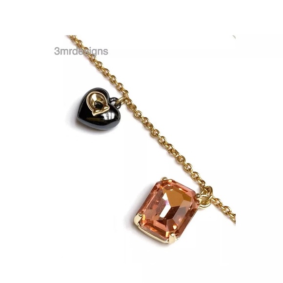 NWT COACH Mini Tabby/ Rexy & Iconic Charms 12-K Gold Plated CZ Crystals Necklace - Picture 6 of 8